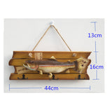 Maxbell 2xHanging Wooden Wood Simulated Fish Wall Ornaments DECORATION for Any Room