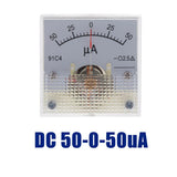 Maxbell 2xDC Ammeter Analog Panel Meter Amp Meter Current Gauge Pointer Type 50uA