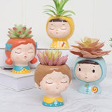 Maxbell 3x Resin Succulent Container Plant Pot Figurine Photo Props Decor
