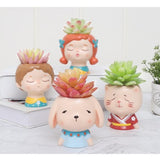 Maxbell 3x Resin Succulent Container Plant Pot Figurine Photo Props Decor