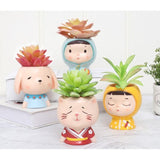Maxbell 3x Resin Succulent Container Plant Pot Figurine Photo Props Decor