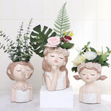 3xSucculent Plant Pot Girl Flower Planter Flowerpot Home Garden Pot Style02