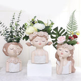 3xSucculent Plant Pot Girl Flower Planter Flowerpot Home Garden Pot Style02