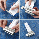 Toothpaste Tube Squeezer Stainless Steel Toothpaste Squeezer Rollers Silver