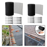 Black Gutter Mesh Debris Protector Moss Leaf Guard Gutters Cover 15CMx6M