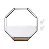 Maxbell 2x Tabletop Ceramic Indoor Plant Pot on Octagonal Rack Succulent Planter