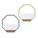 Maxbell 2x Tabletop Ceramic Indoor Plant Pot on Octagonal Rack Succulent Planter