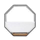 Maxbell 2x Tabletop Ceramic Indoor Plant Pot on Octagonal Rack Succulent Planter