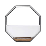 Maxbell 2x Tabletop Ceramic Indoor Plant Pot on Octagonal Rack Succulent Planter