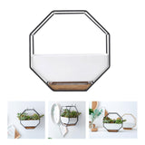 Maxbell 2x Tabletop Ceramic Indoor Plant Pot on Octagonal Rack Succulent Planter
