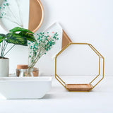 Maxbell 2x Tabletop Ceramic Indoor Plant Pot on Octagonal Rack Succulent Planter