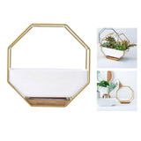 Maxbell 2x Tabletop Ceramic Indoor Plant Pot on Octagonal Rack Succulent Planter