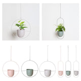 Maxbell 2 Pieces Metal Hanging Planter Pot Indoor Outdoor Flower Pot Plant Holder