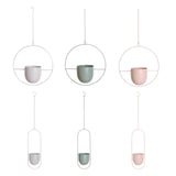Maxbell 2 Pieces Metal Hanging Planter Pot Indoor Outdoor Flower Pot Plant Holder