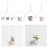 Maxbell 2 Pieces Metal Hanging Planter Pot Indoor Outdoor Flower Pot Plant Holder