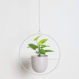 Maxbell 2 Pieces Metal Hanging Planter Pot Indoor Outdoor Flower Pot Plant Holder
