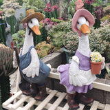 Maxbell 2 Piece Lawn Decorative Mini Resin Duck Art Crafts for Pond Outdoor