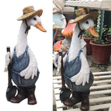Maxbell 2 Piece Lawn Decorative Mini Resin Duck Art Crafts for Pond Outdoor