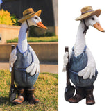 Maxbell 2 Piece Lawn Decorative Mini Resin Duck Art Crafts for Pond Outdoor