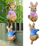 Maxbell 4x Exquisite Rabbit Ornaments Garden Statue Figurines for Outdoor Indoor