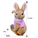 Maxbell 4x Exquisite Rabbit Ornaments Garden Statue Figurines for Outdoor Indoor