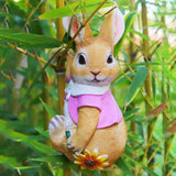 Maxbell 4x Exquisite Rabbit Ornaments Garden Statue Figurines for Outdoor Indoor