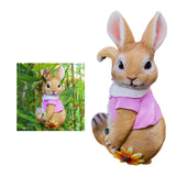Maxbell 4x Exquisite Rabbit Ornaments Garden Statue Figurines for Outdoor Indoor