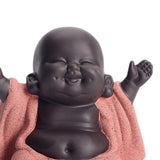 Little Ceramic Smiling Maitreya Happy Buddha Statue Figurine Ornaments A