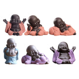 Little Ceramic Smiling Maitreya Happy Buddha Statue Figurine Ornaments A