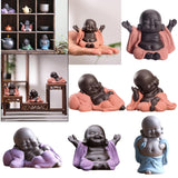 Little Ceramic Smiling Maitreya Happy Buddha Statue Figurine Ornaments A