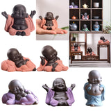 Little Ceramic Smiling Maitreya Happy Buddha Statue Figurine Ornaments A