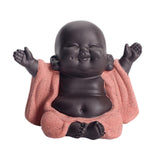 Little Ceramic Smiling Maitreya Happy Buddha Statue Figurine Ornaments A