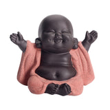 Little Ceramic Smiling Maitreya Happy Buddha Statue Figurine Ornaments A