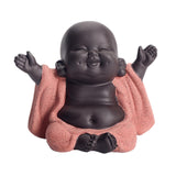 Little Ceramic Smiling Maitreya Happy Buddha Statue Figurine Ornaments A