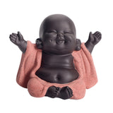 Little Ceramic Smiling Maitreya Happy Buddha Statue Figurine Ornaments A