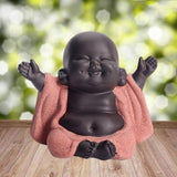 Little Ceramic Smiling Maitreya Happy Buddha Statue Figurine Ornaments A