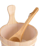 Maxbell 2x4L Large Capacity Wooden Sauna Barrel Equipped and Ladle for Sauna Bath Spa