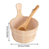 Maxbell 2x4L Large Capacity Wooden Sauna Barrel Equipped and Ladle for Sauna Bath Spa