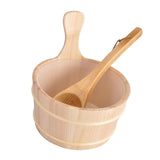 Maxbell 2x4L Large Capacity Wooden Sauna Barrel Equipped and Ladle for Sauna Bath Spa