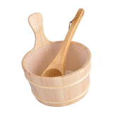 Maxbell 2x4L Large Capacity Wooden Sauna Barrel Equipped and Ladle for Sauna Bath Spa