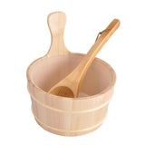 Maxbell 2x4L Large Capacity Wooden Sauna Barrel Equipped and Ladle for Sauna Bath Spa