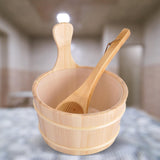 Maxbell 2x4L Large Capacity Wooden Sauna Barrel Equipped and Ladle for Sauna Bath Spa