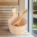 Maxbell 2x4L Large Capacity Wooden Sauna Barrel Equipped and Ladle for Sauna Bath Spa