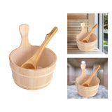 Maxbell 2x4L Large Capacity Wooden Sauna Barrel Equipped and Ladle for Sauna Bath Spa
