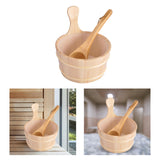 Maxbell 2x4L Large Capacity Wooden Sauna Barrel Equipped and Ladle for Sauna Bath Spa