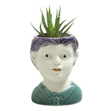 Maxbell Set of 2 Succulent Pots Ceramic Planter Small Succulent Pot with Drainage