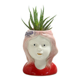 Maxbell Set of 2 Succulent Pots Ceramic Planter Small Succulent Pot with Drainage