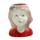 Maxbell 2x Succulent Pots Ceramic Planter Small Succulent Pot with Drainage Girl Boy