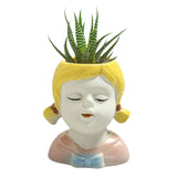 Maxbell 2 Pcs Cute Succulent Pots Ceramic Planter Small Succulent Pot with Drainage
