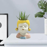 Maxbell 2Pcs Cute Succulent Pots Ceramic Planter Small Succulent Pot with Drainage